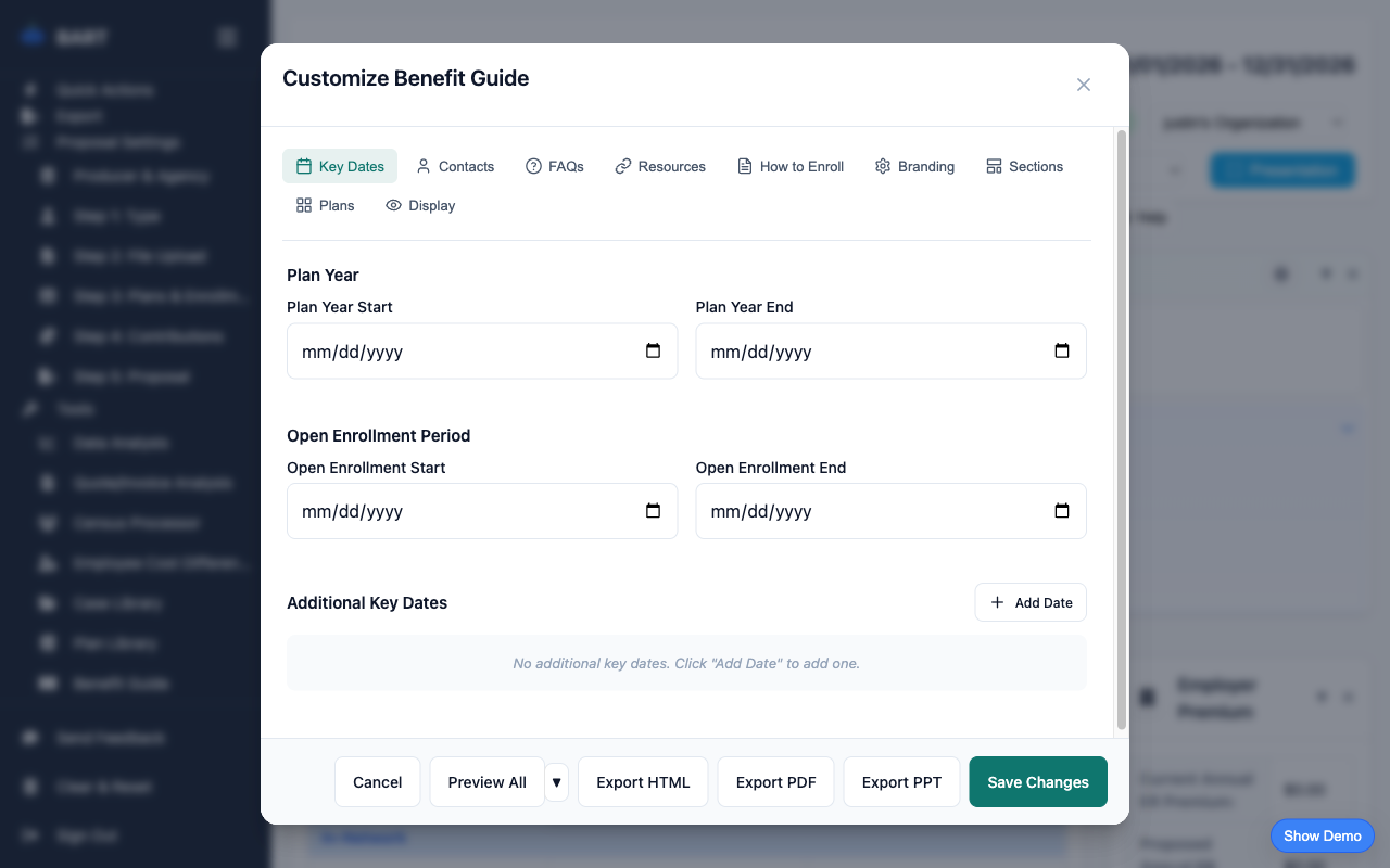 Benefit guide template