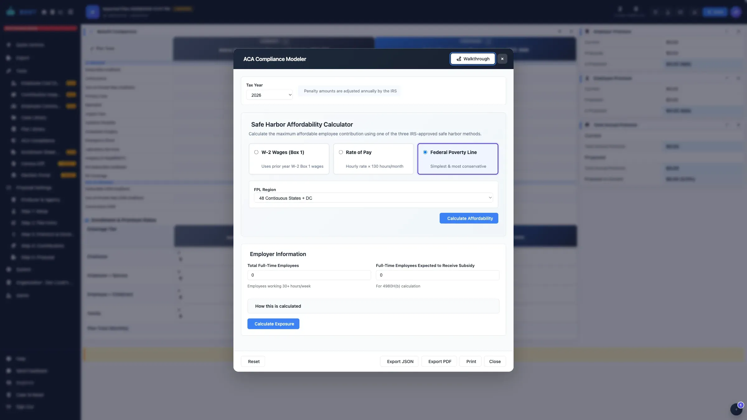 ACA Compliance Modeler feature preview