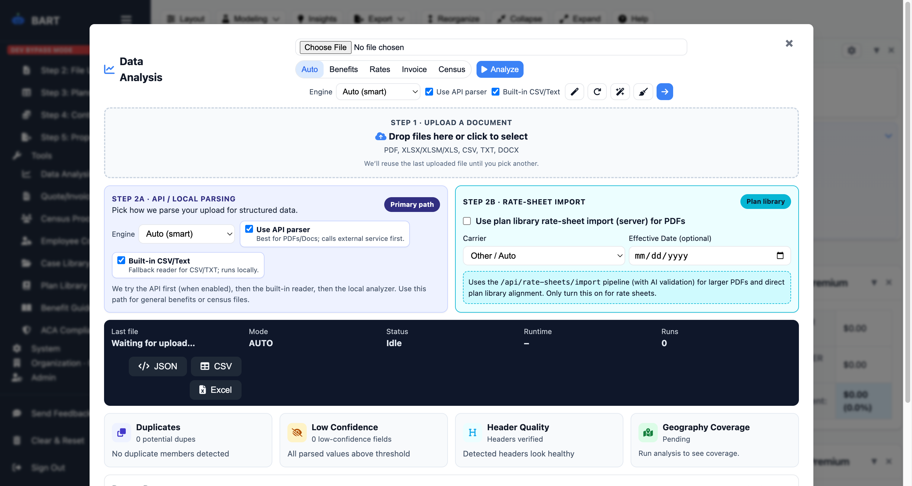 Data Analysis Tools feature demonstration