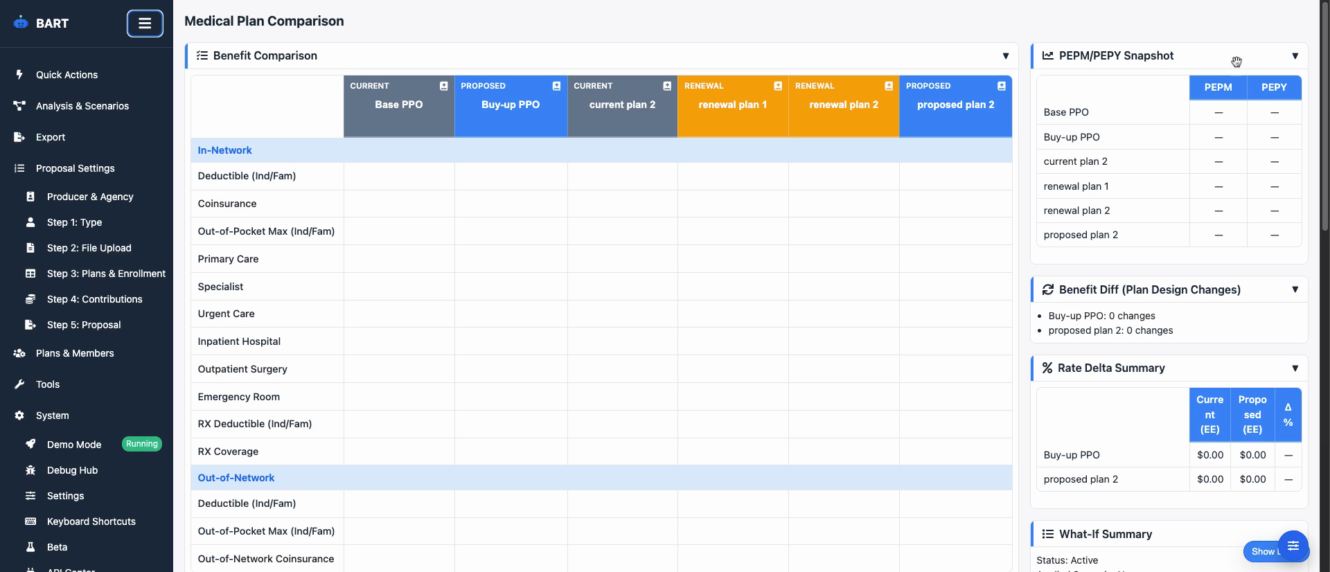 Plan comparison and modeling