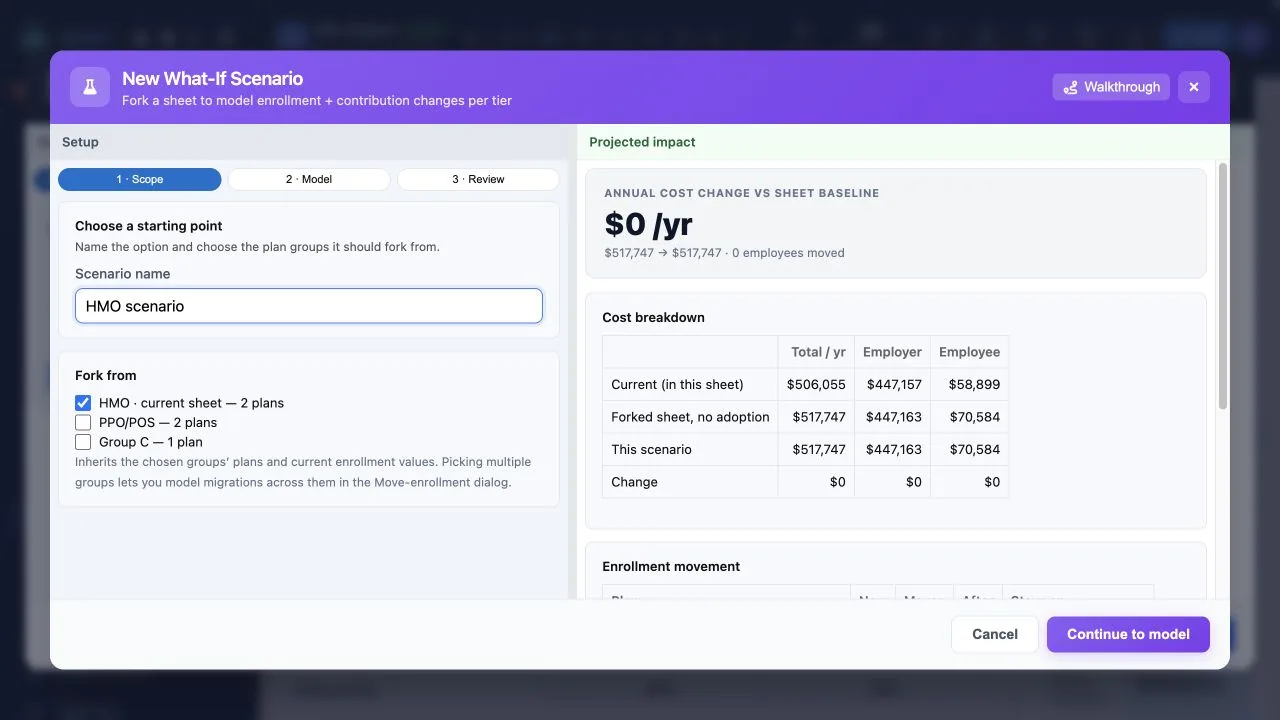 Scenario Manager interface